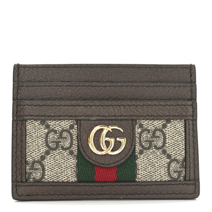 Gucci GG Supreme Monogram Ophidia Card Holder Brown 1 of 7