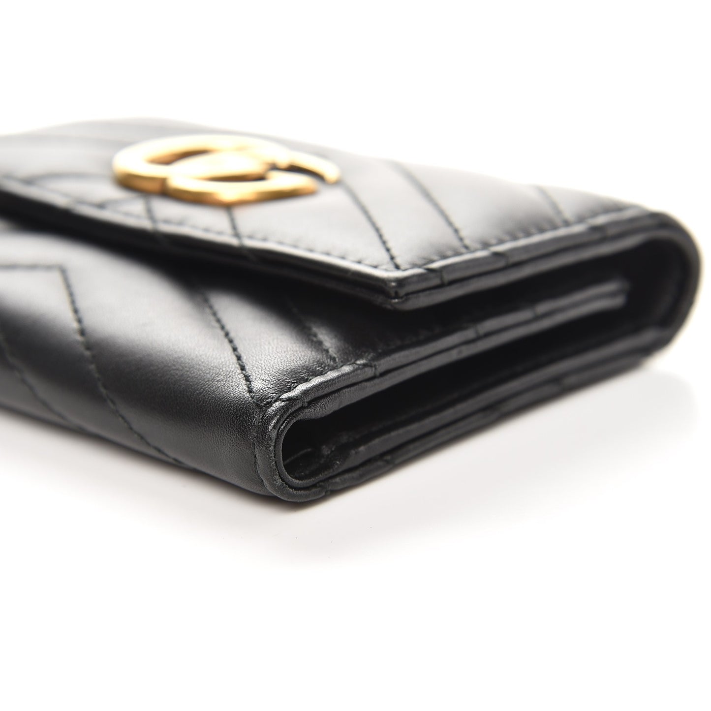 Calfskin Matelasse GG Marmont Wallet Black