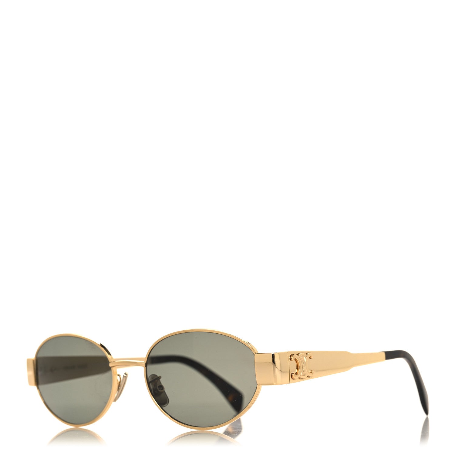 Celine Metal Triomphe 01 Sunglasses CL40235U Gold Green 1 of 7