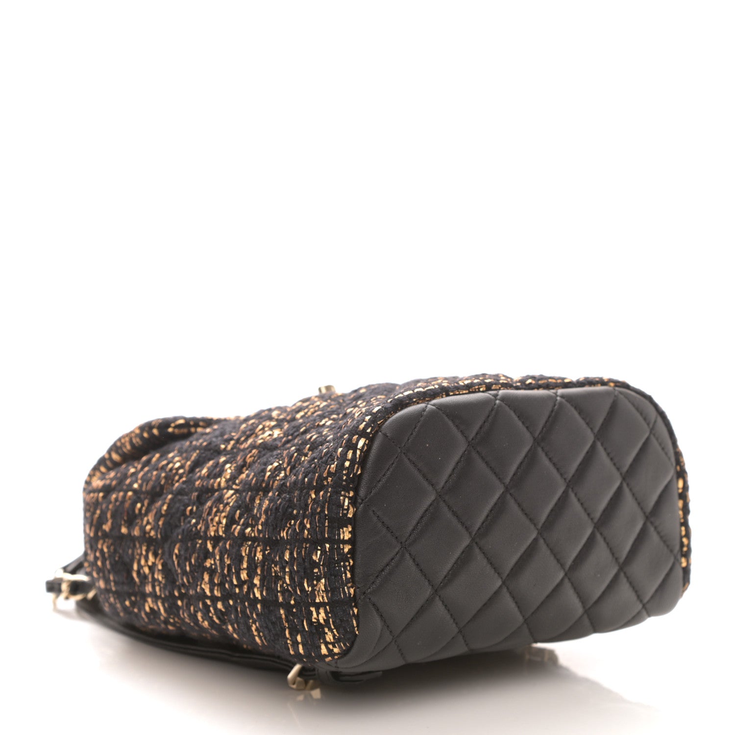 Chanel Tweed Quilted Mini Urban Spirit Backpack Black Gold 4 of 8