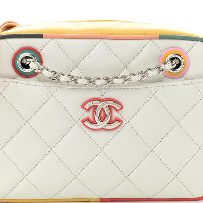 Chanel Calfskin Quilted Cuba Camera Bag White Multicolor 8 of 10