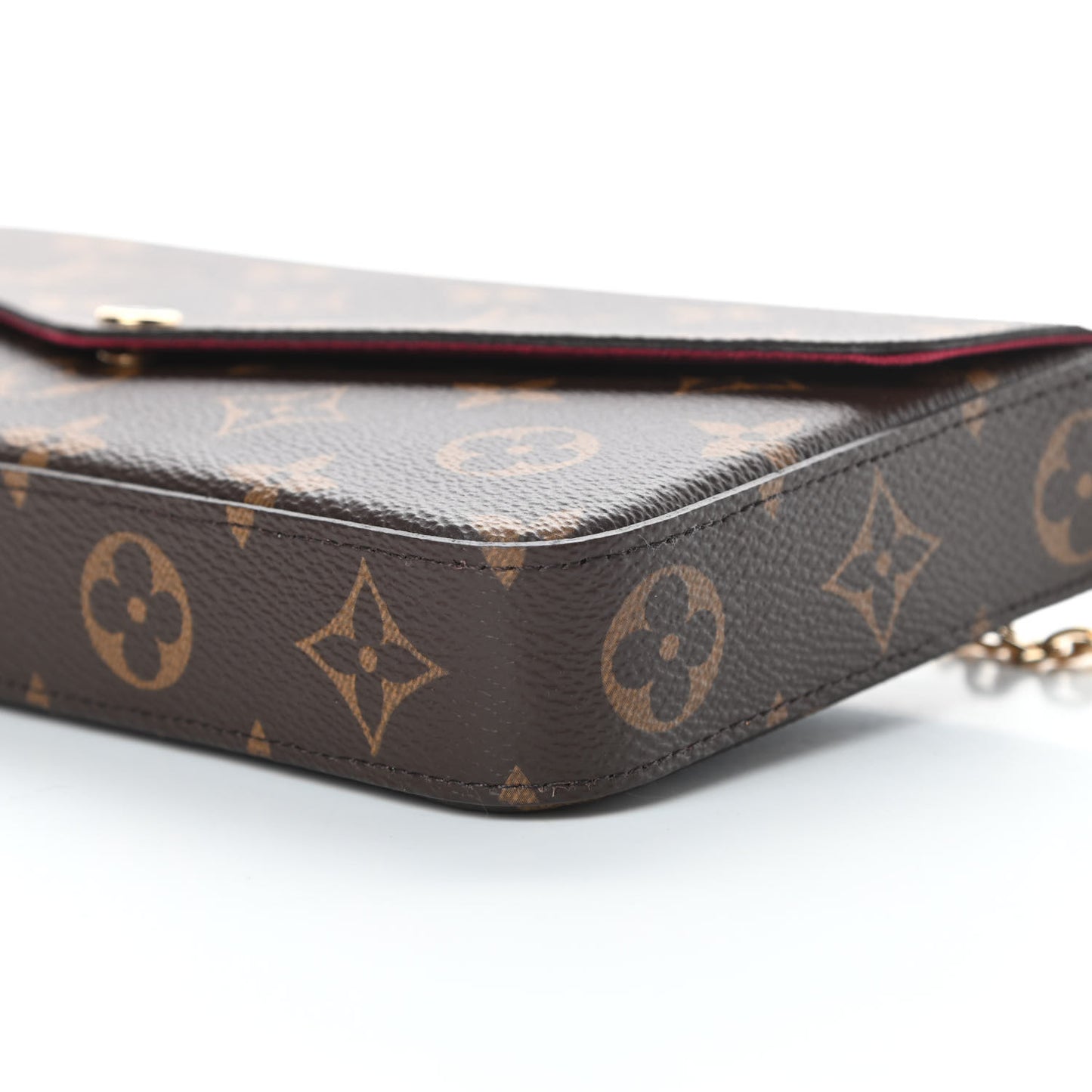 Monogram Pochette Felicie Chain Wallet Fuchsia