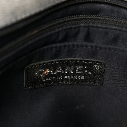Chanel Denim Tweed Patchwork Jumbo Single Flap Blue 6 of 11