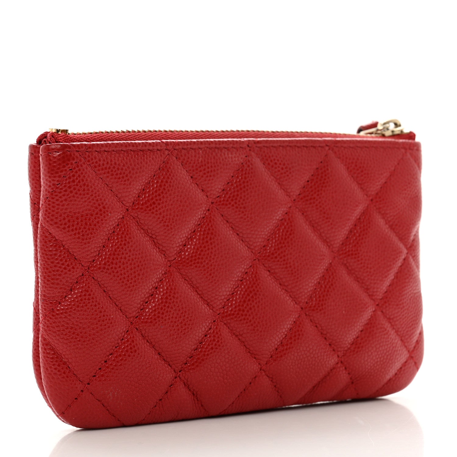 Chanel Caviar Quilted Small Cosmetic Case Red 3 of 10