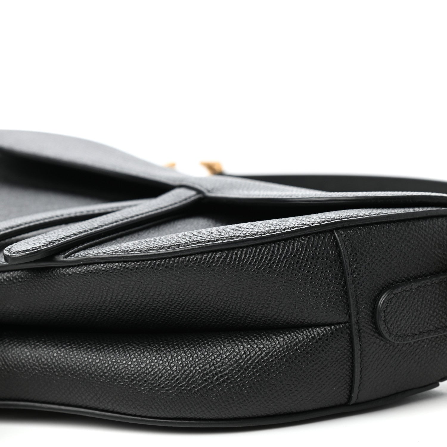 Christian Dior Grained Calfskin Saddle Bag Black 9 of 11
