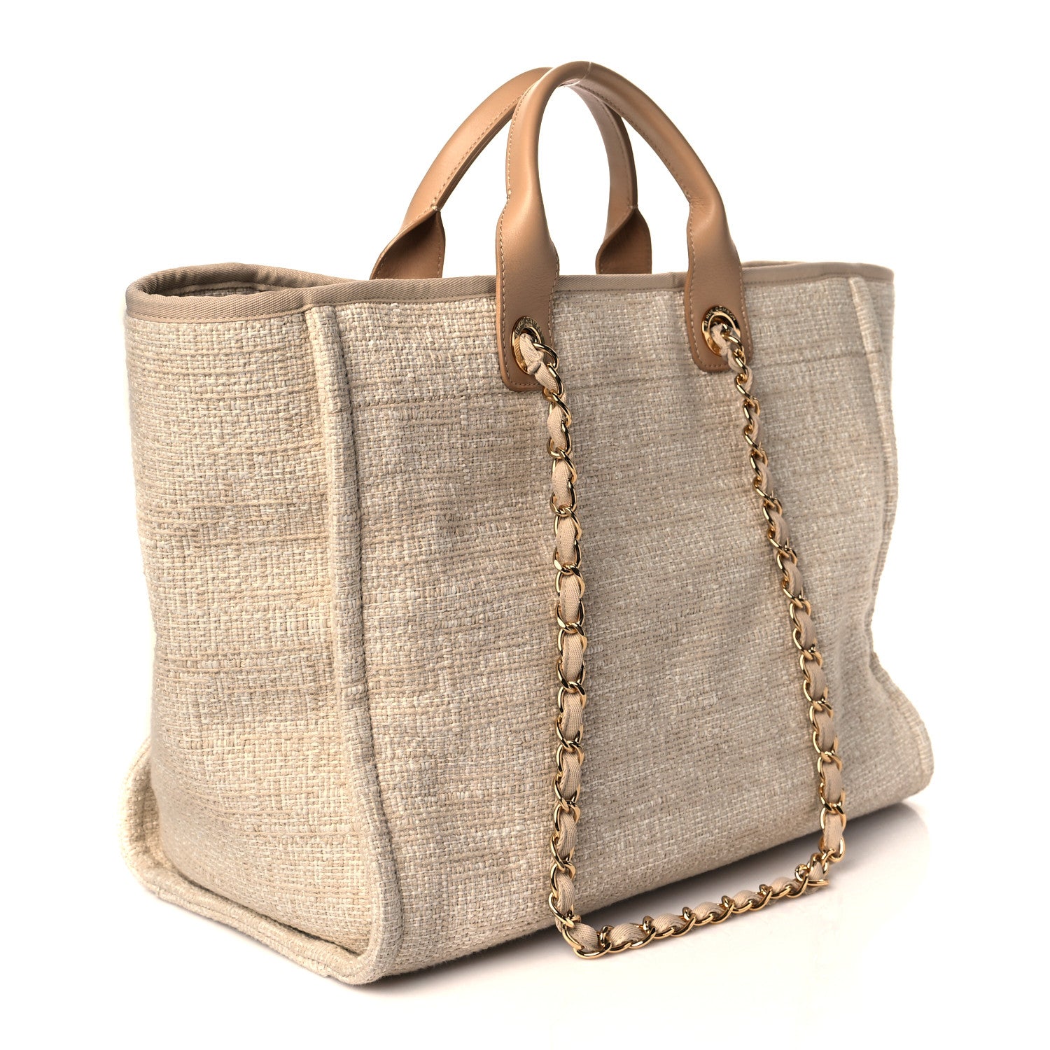 Chanel Canvas Medium Deauville Tote Light Beige 2 of 9