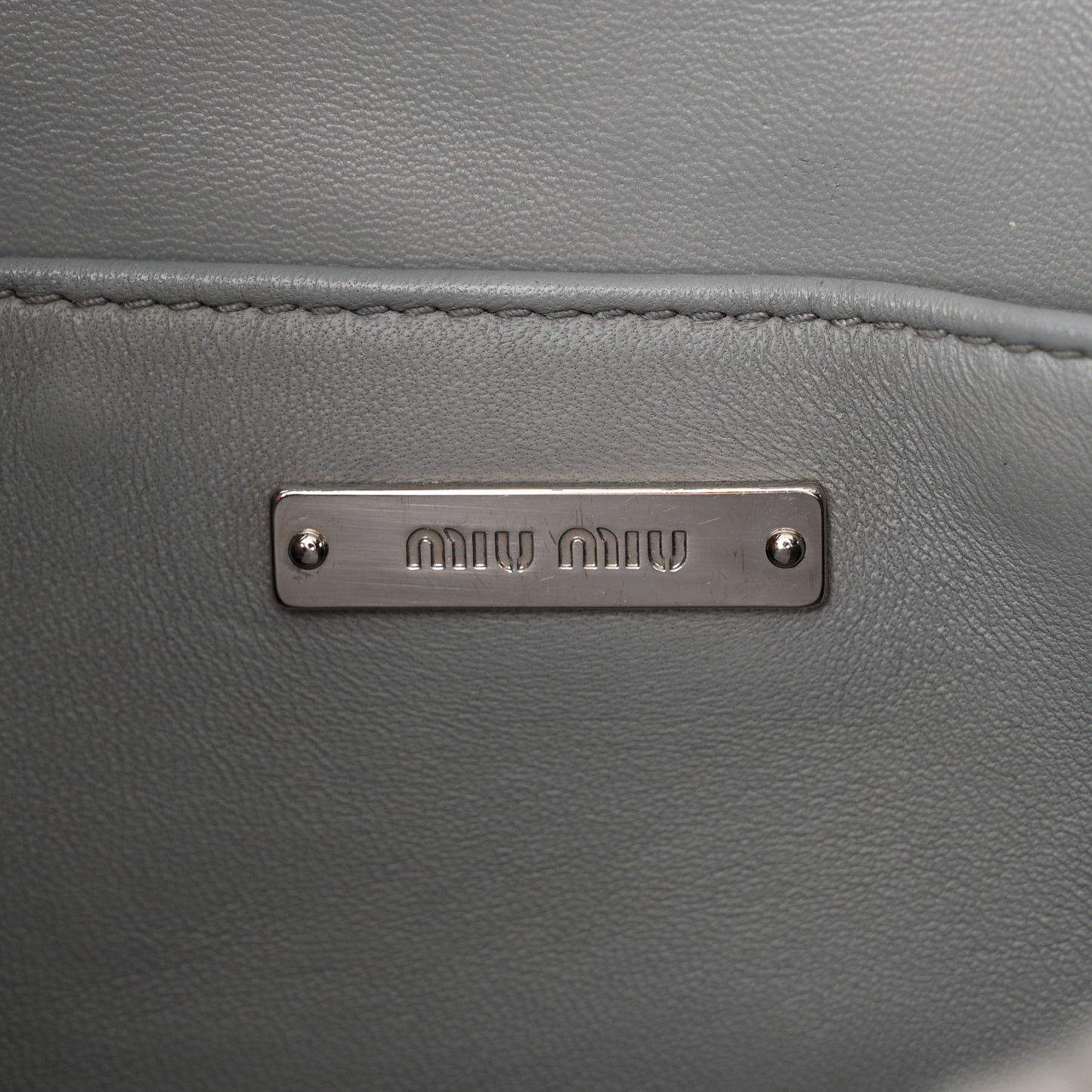 Nappa Matelasse Crystal Pearl Flap Clutch Grey