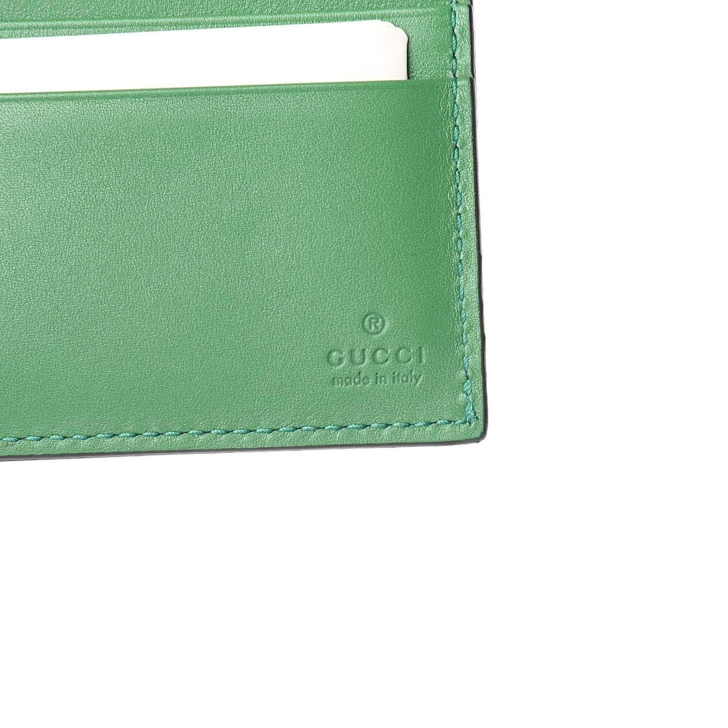 X MLB Guccissima SF Giants Embroidered Bi-Fold Wallet New Shamrock Deep Orange