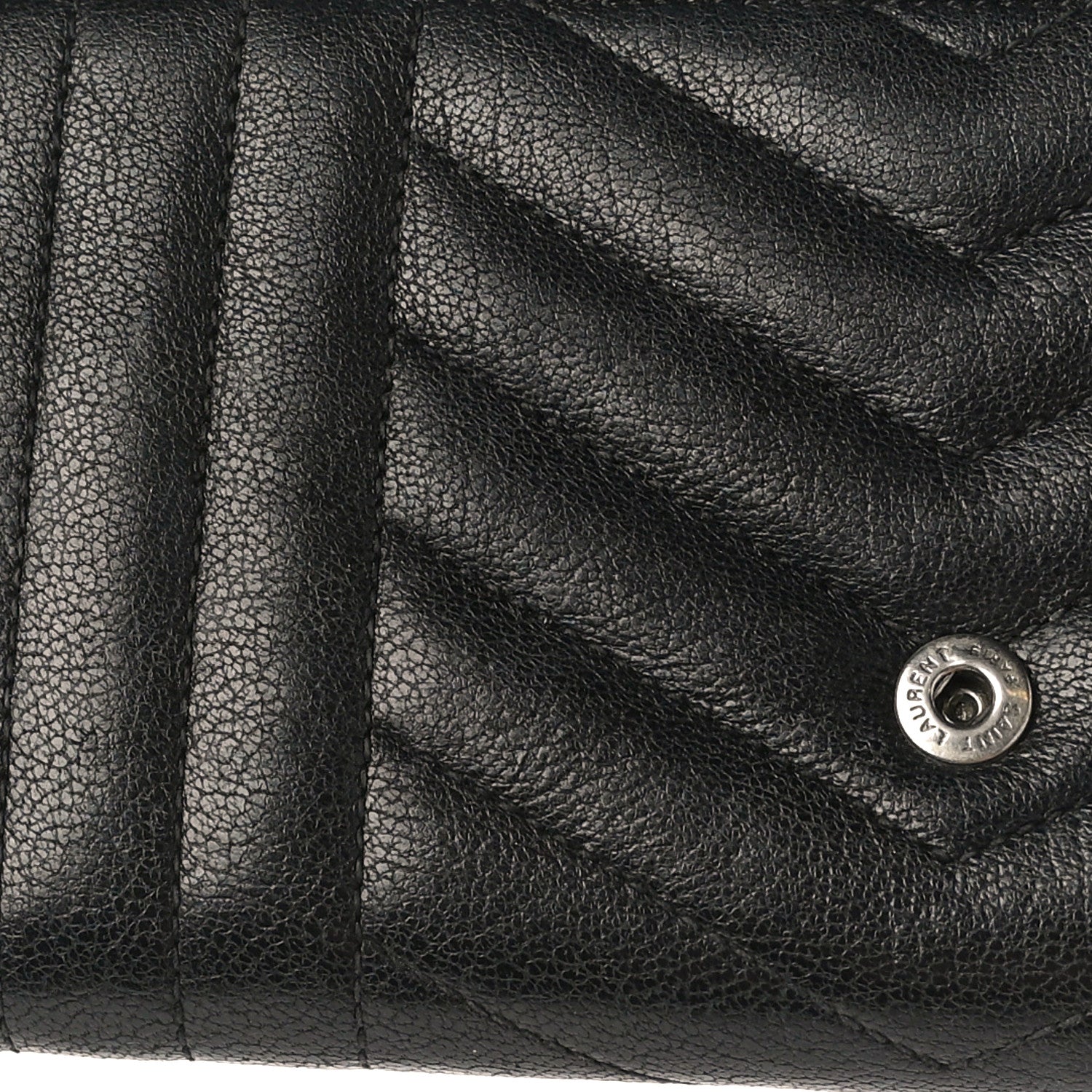 Saint Laurent Lambskin Mixed Matelasse Quilted Large Monogram Envelope Wallet Black 14 of 16