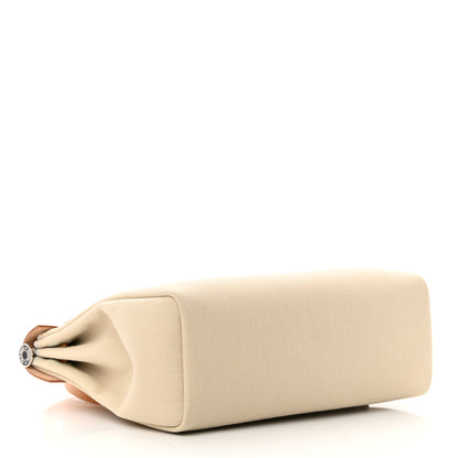 Hermes Military Toile Vache Hunter Horseshoe Herbag Zip Retourne 31 PM Beton Naturel 5 of 13