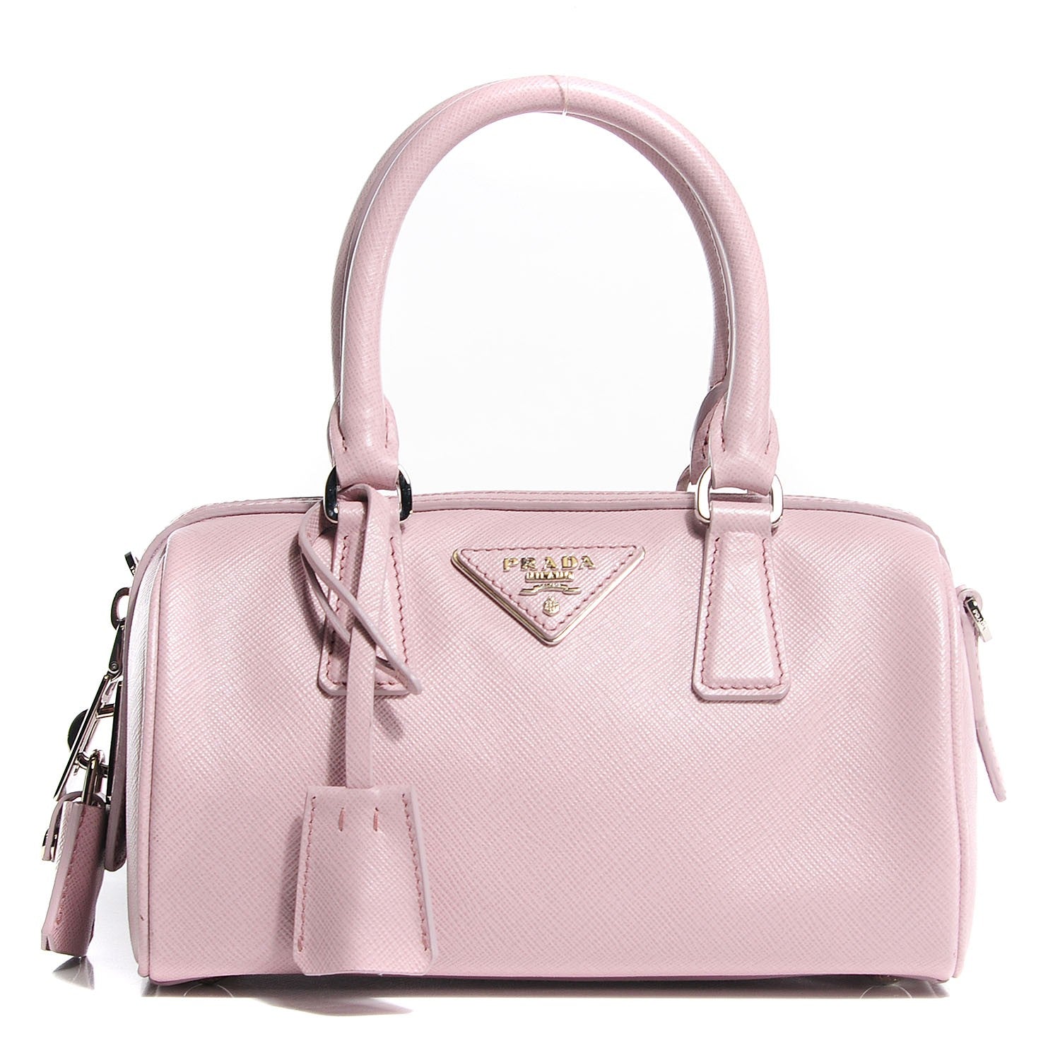 Prada Saffiano Lux Top Handle Crossbody Bag Mughetto 1 of 9
