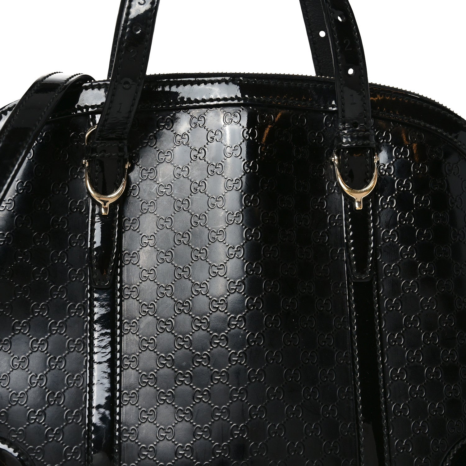 Gucci Patent Microguccissima Small Nice Top Handle Dome Bag Black 8 of 10