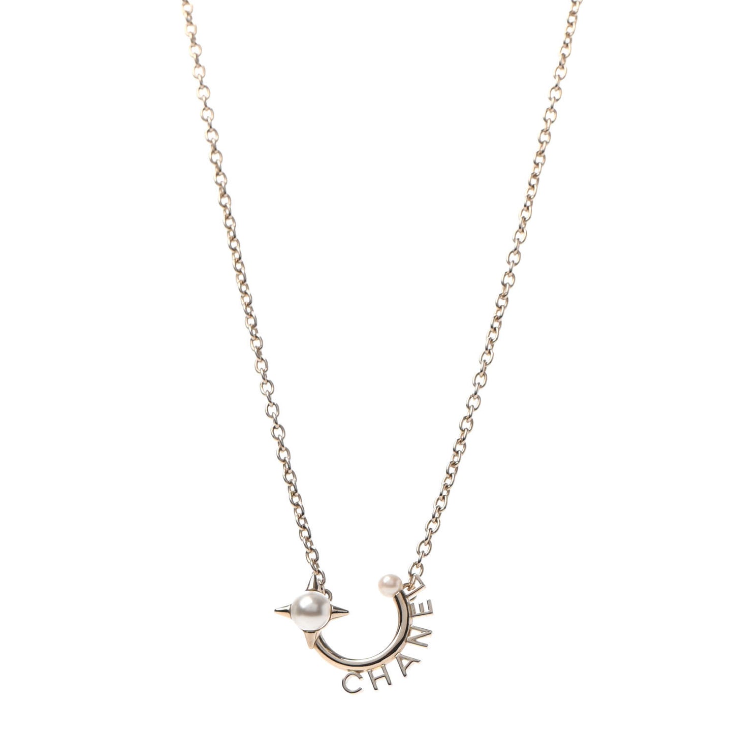 Pearl Logo Necklace Gold
