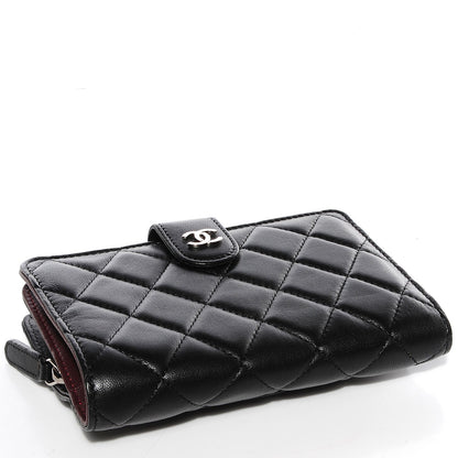 Chanel Lambskin Quilted Large Zip Pocket Wallet Black 5 of 10