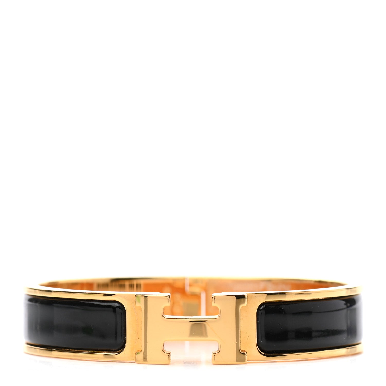 Hermes Enamel Narrow Clic Clac H Bracelet PM Black 1 of 5