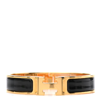 Hermes Enamel Narrow Clic Clac H Bracelet PM Black 1 of 5