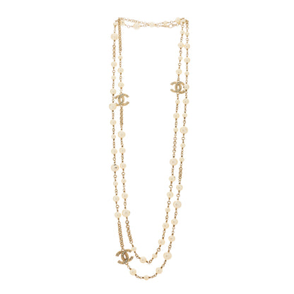 Chanel Pearl CC Long Necklace Gold 3 of 4