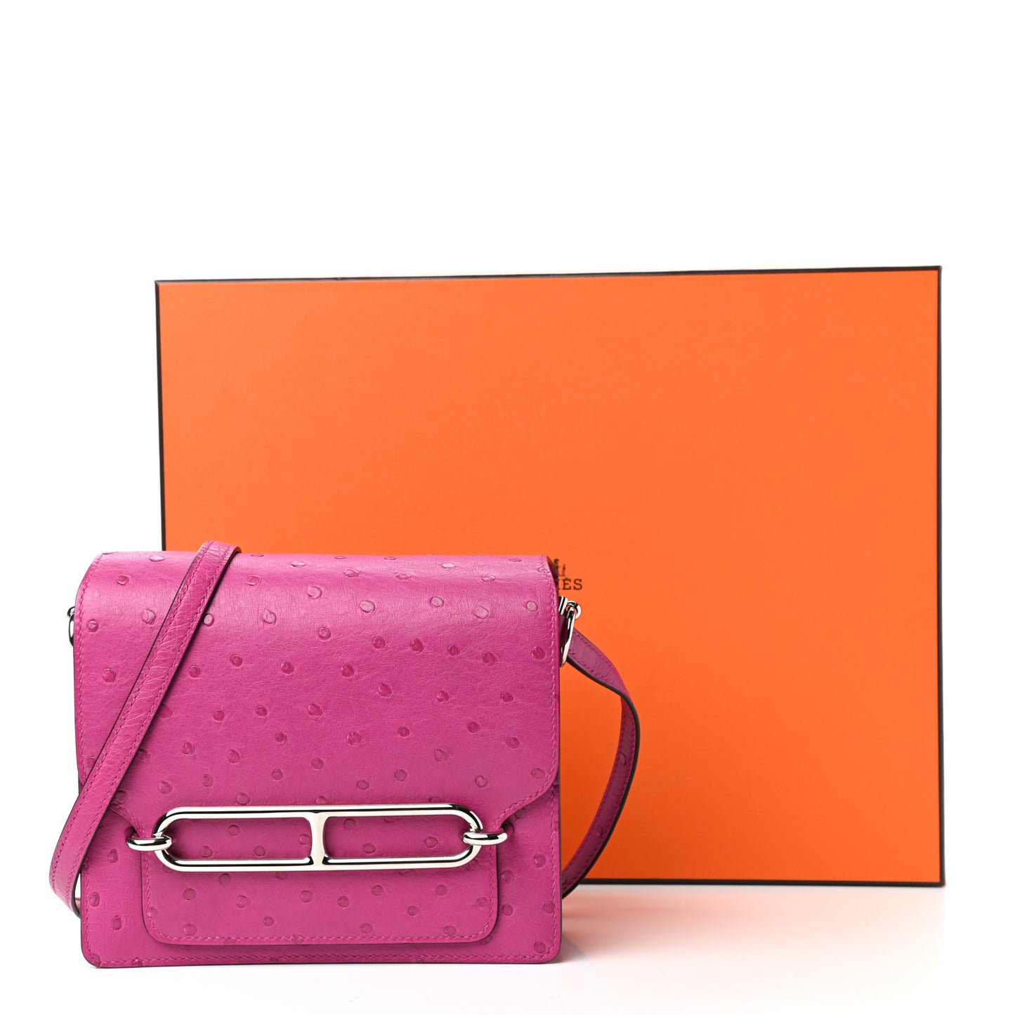 Ostrich Mini Sac Roulis Rose Pourpre