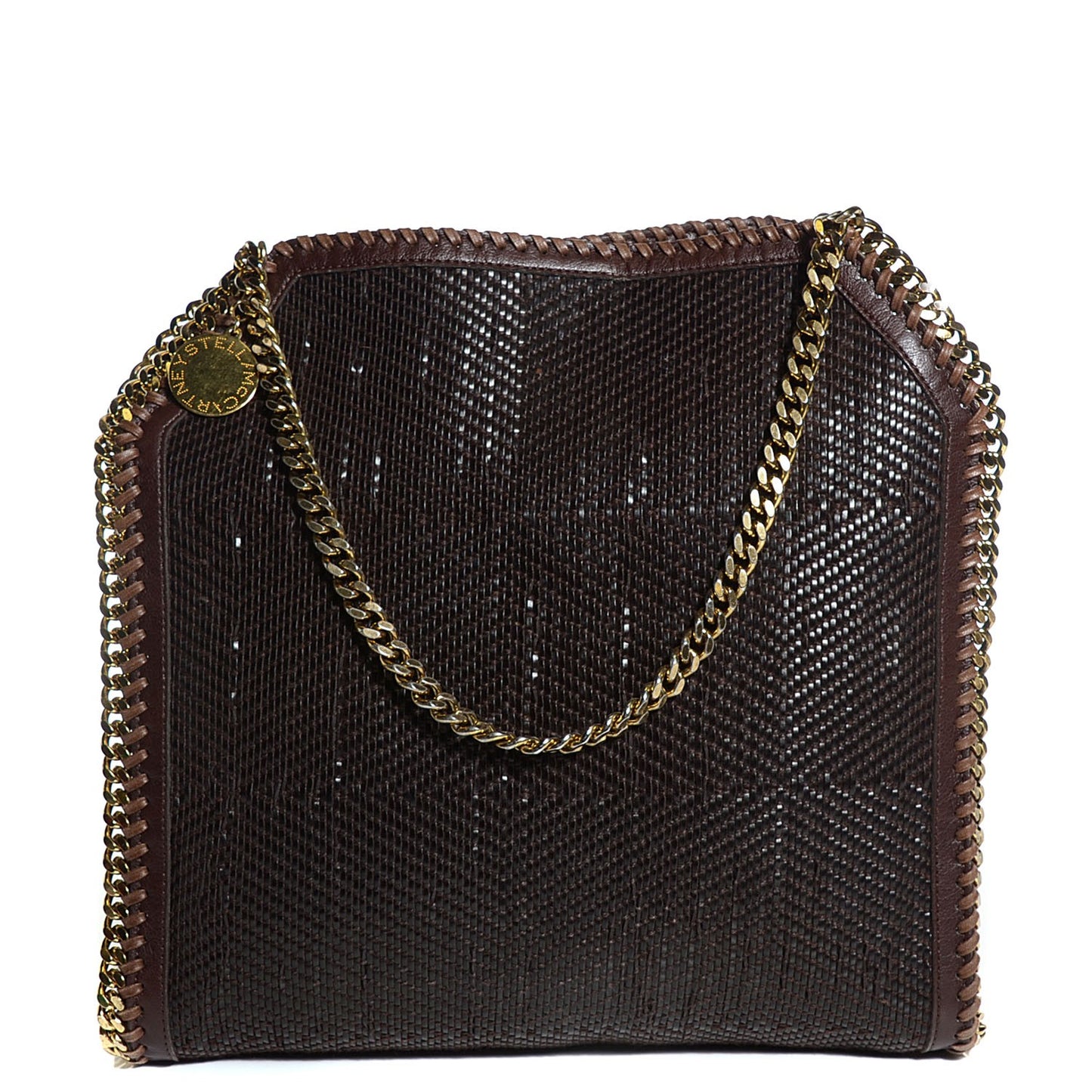 Braided Small Falabella Tote Coffee Brown