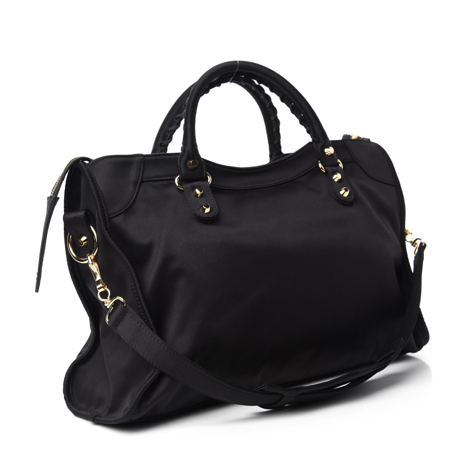 Balenciaga Satin Classic Gold Hardware City Black 3 of 10