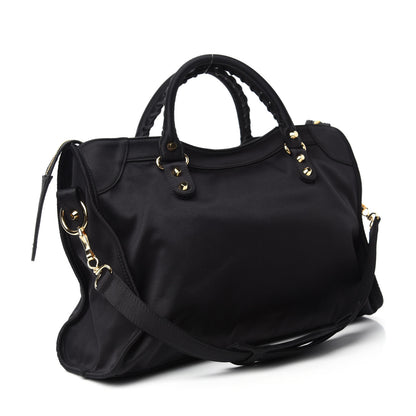 Balenciaga Satin Classic Gold Hardware City Black 3 of 10