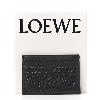 Loewe Calfskin Embossed Puzzle Plain Card Holder Black 6 of 6