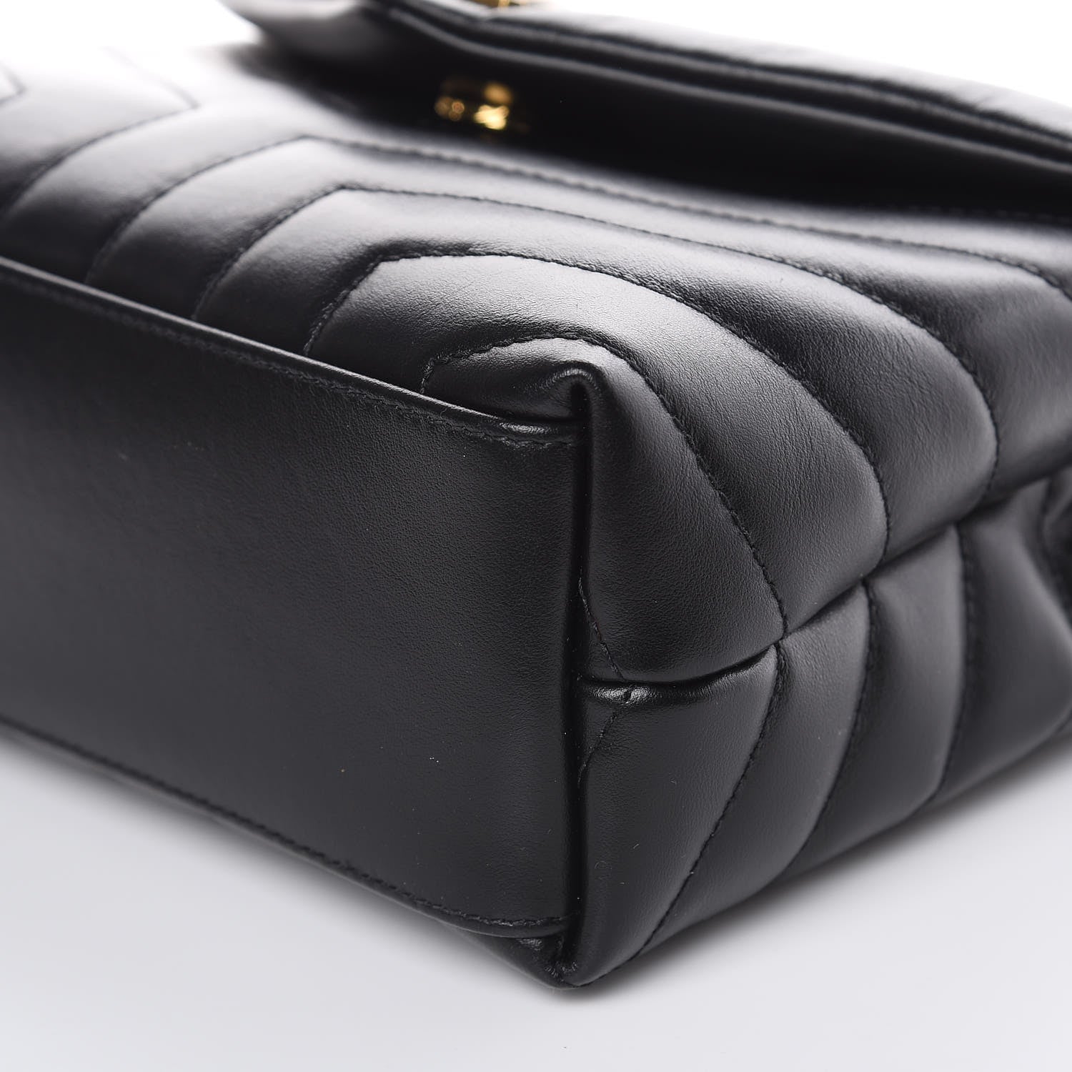 Saint Laurent Calfskin Y Quilted Monogram Small Loulou Chain Satchel Black 9 of 10