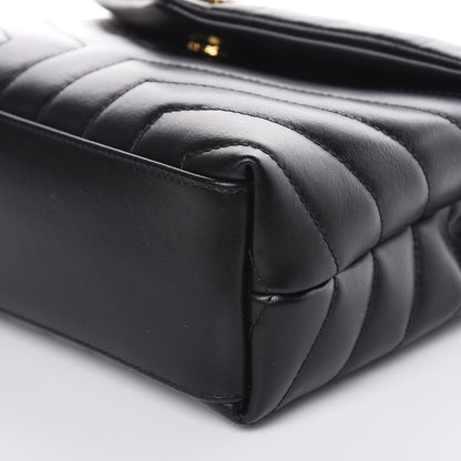 Saint Laurent Calfskin Y Quilted Monogram Small Loulou Chain Satchel Black 9 of 10