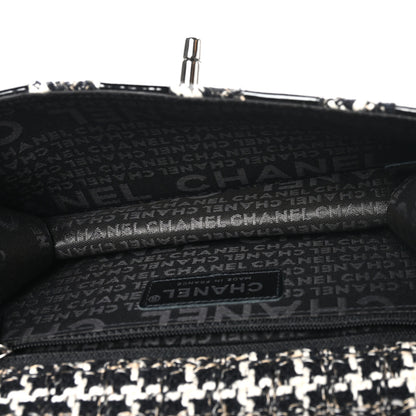Chanel Tweed Patent Quilted Rectangular Flap Black White 5 of 9