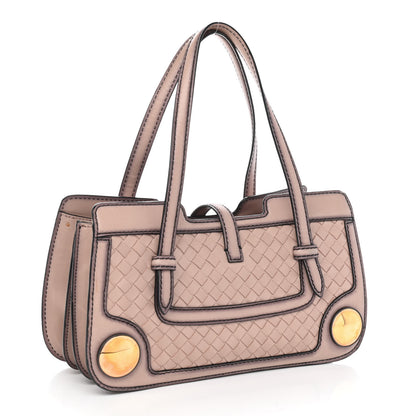 Bottega Veneta Nappa Intrecciato Double Handle Tote Brown Black 3 of 10