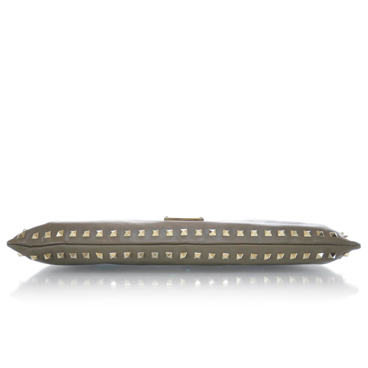 Valentino Garavani Vitello Oversized Rockstud Zip Wristlet Pouch Brun 5 of 10
