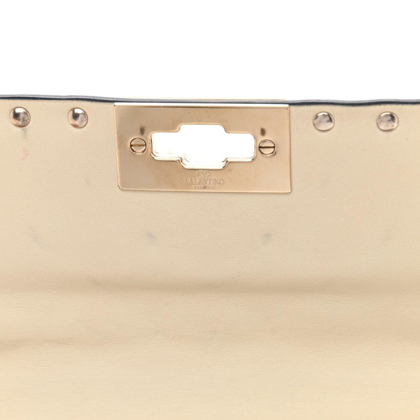 Nappa Medium Rockstud Spike Shoulder Bag Light Ivory