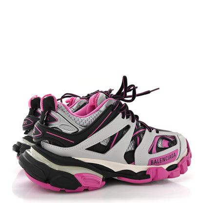 Balenciaga Mesh Nubuck Effect Fabric LED Womens Track Sneakers 36 Grey Pink Black 5 of 10
