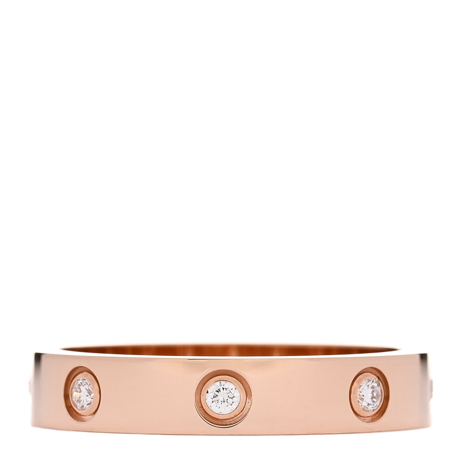 Cartier 18K Pink Gold 8 Diamond 4mm LOVE Wedding Band Ring 58 8.5 4 of 5