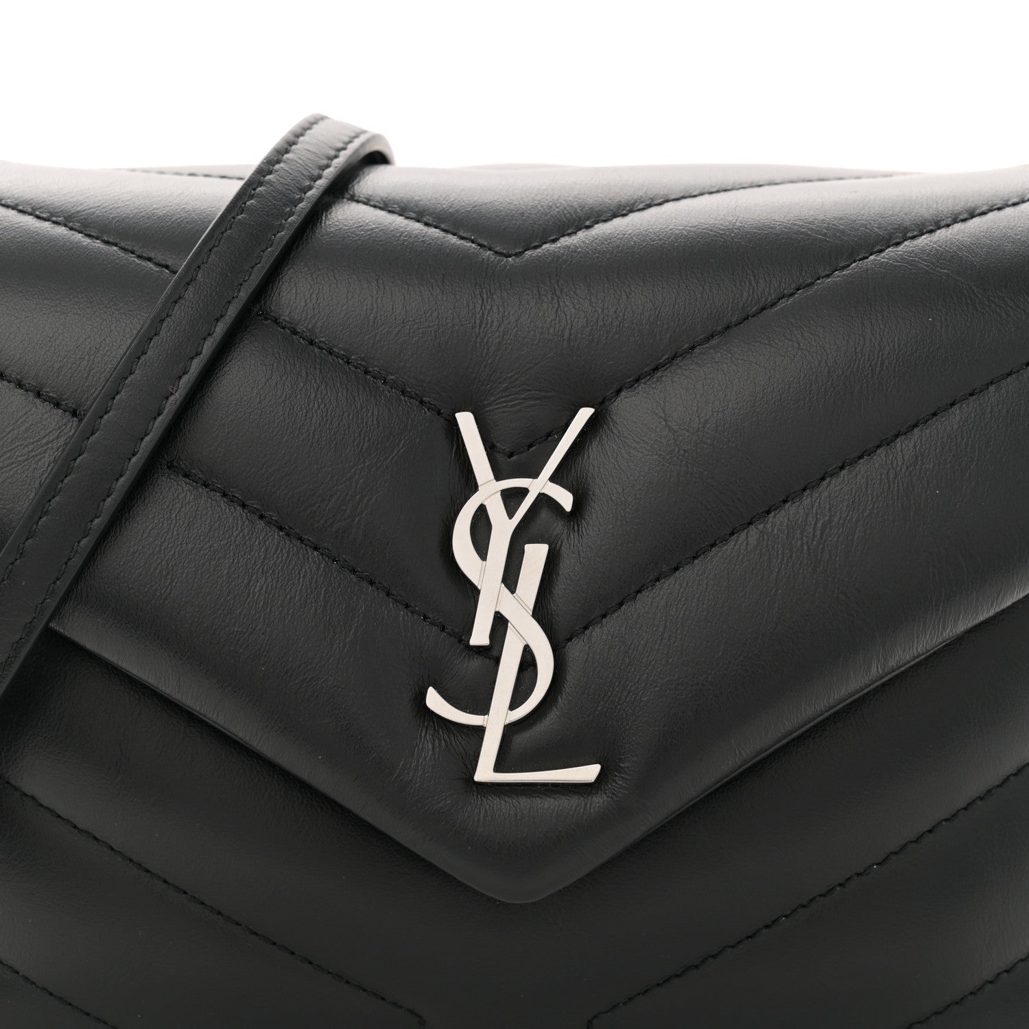 Saint Laurent Calfskin Y Quilted Monogram Toy Loulou Crossbody Bag Black 8 of 10