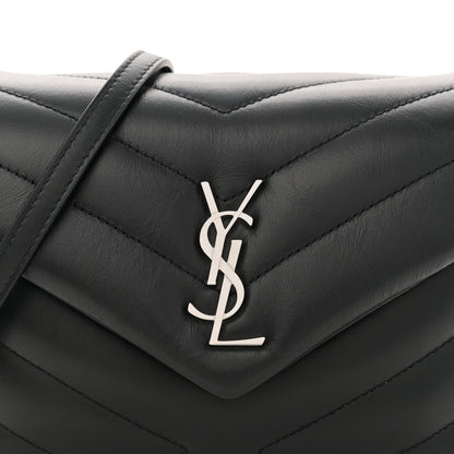 Saint Laurent Calfskin Y Quilted Monogram Toy Loulou Crossbody Bag Black 8 of 10