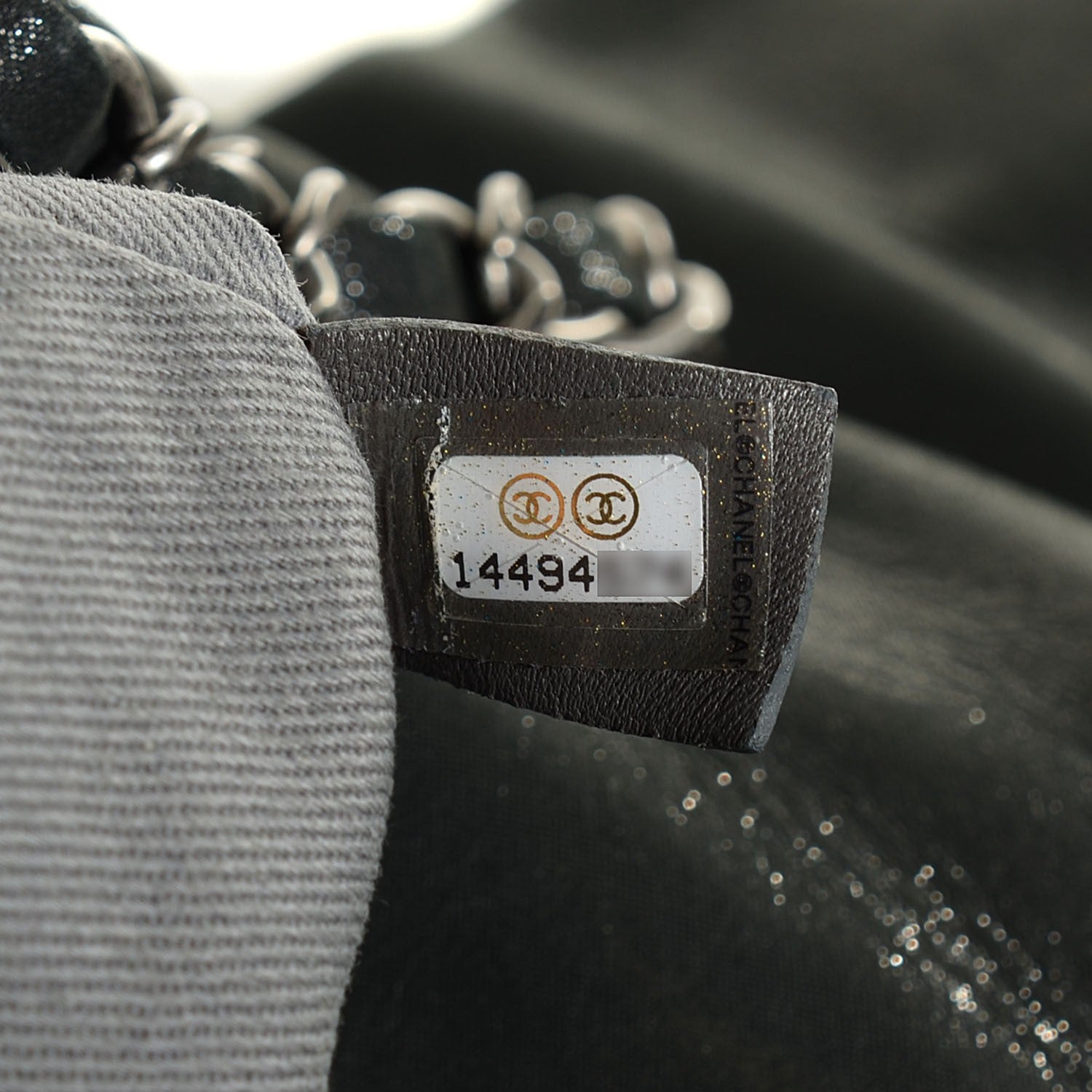 Chanel Iridescent Calfskin Glint Flap Black 7 of 7