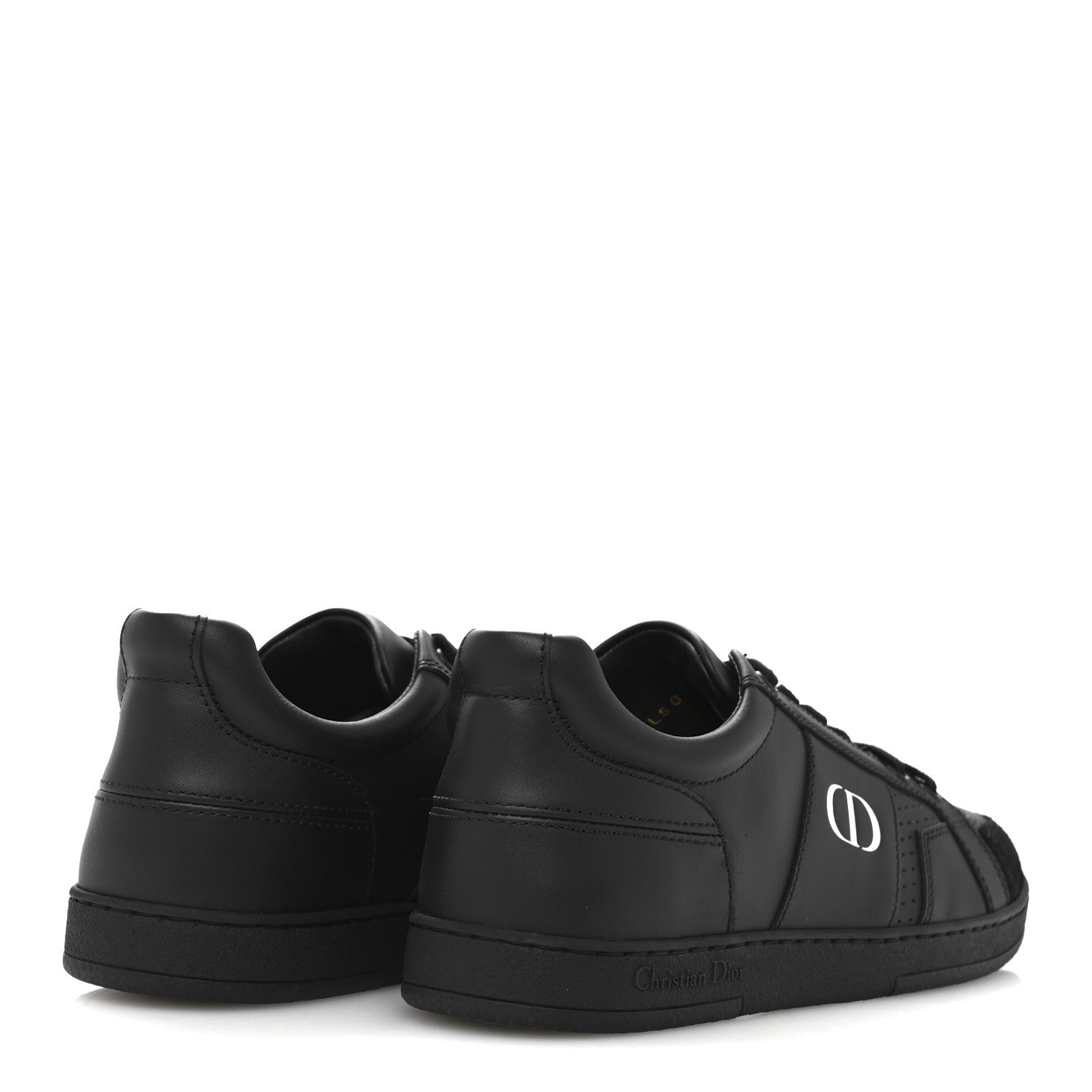 Christian Dior Calfskin Suede Logo Sneakers 37 Black 5 of 9