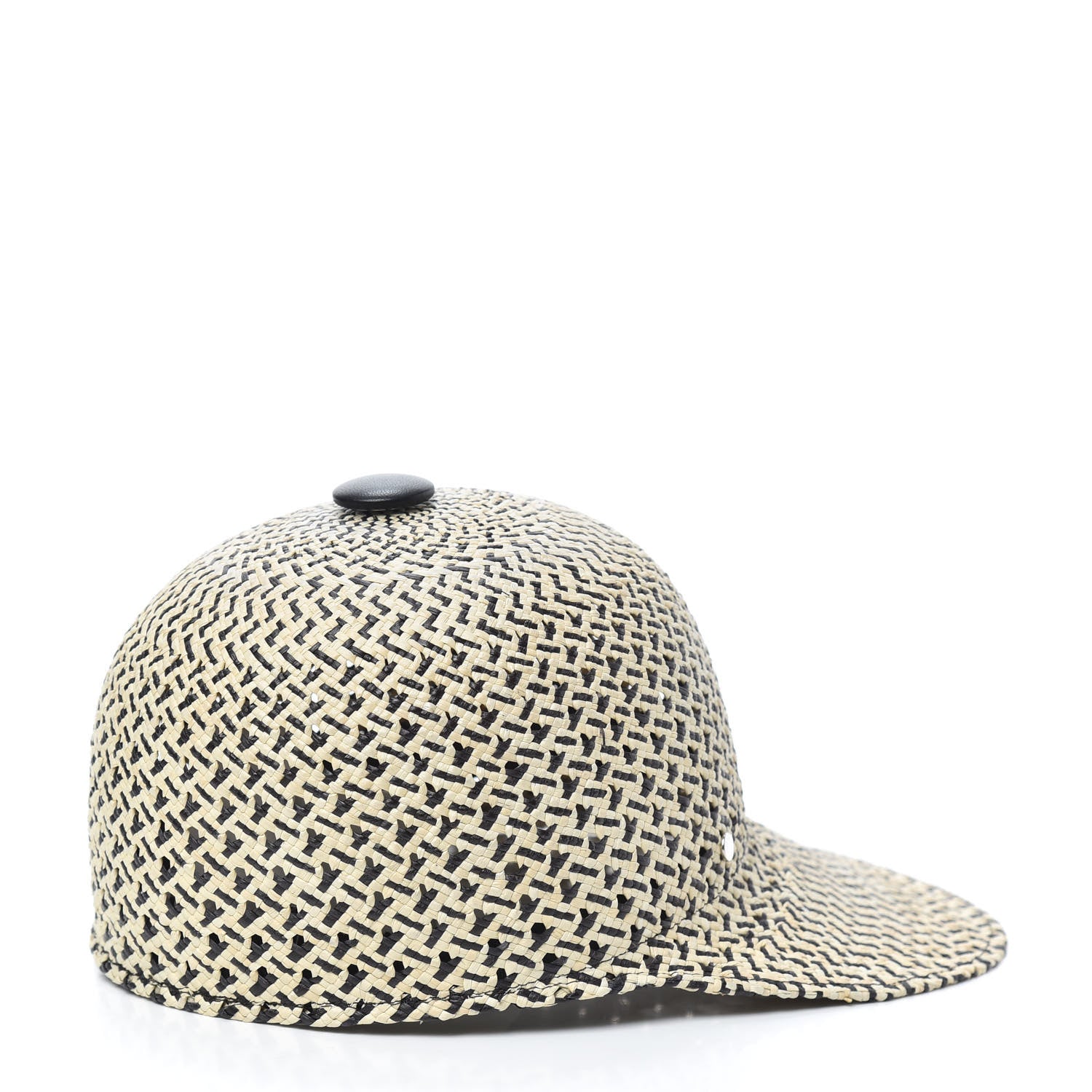 Hermes Woven Panama Tanzanie Cap 57 Black Natural 3 of 5