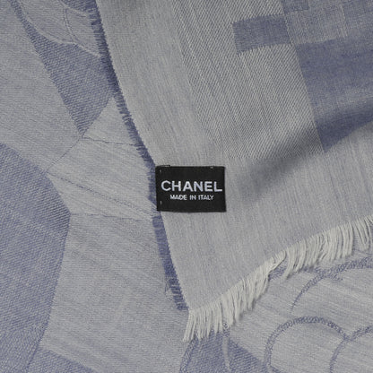 Chanel Cashmere Silk Geometric Camellia Scarf 4 of 5