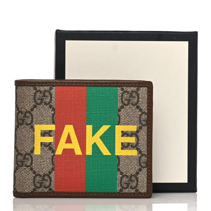 Gucci GG Supreme Monogram Azalea Calfskin Fake/Not Bi-Fold Wallet Beige Ebony Brown Sugar 10 of 10
