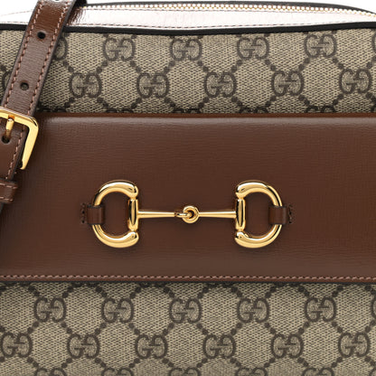 Gucci GG Supreme Monogram Small Horsebit 1955 Shoulder Bag Beige Brown Sugar 8 of 10