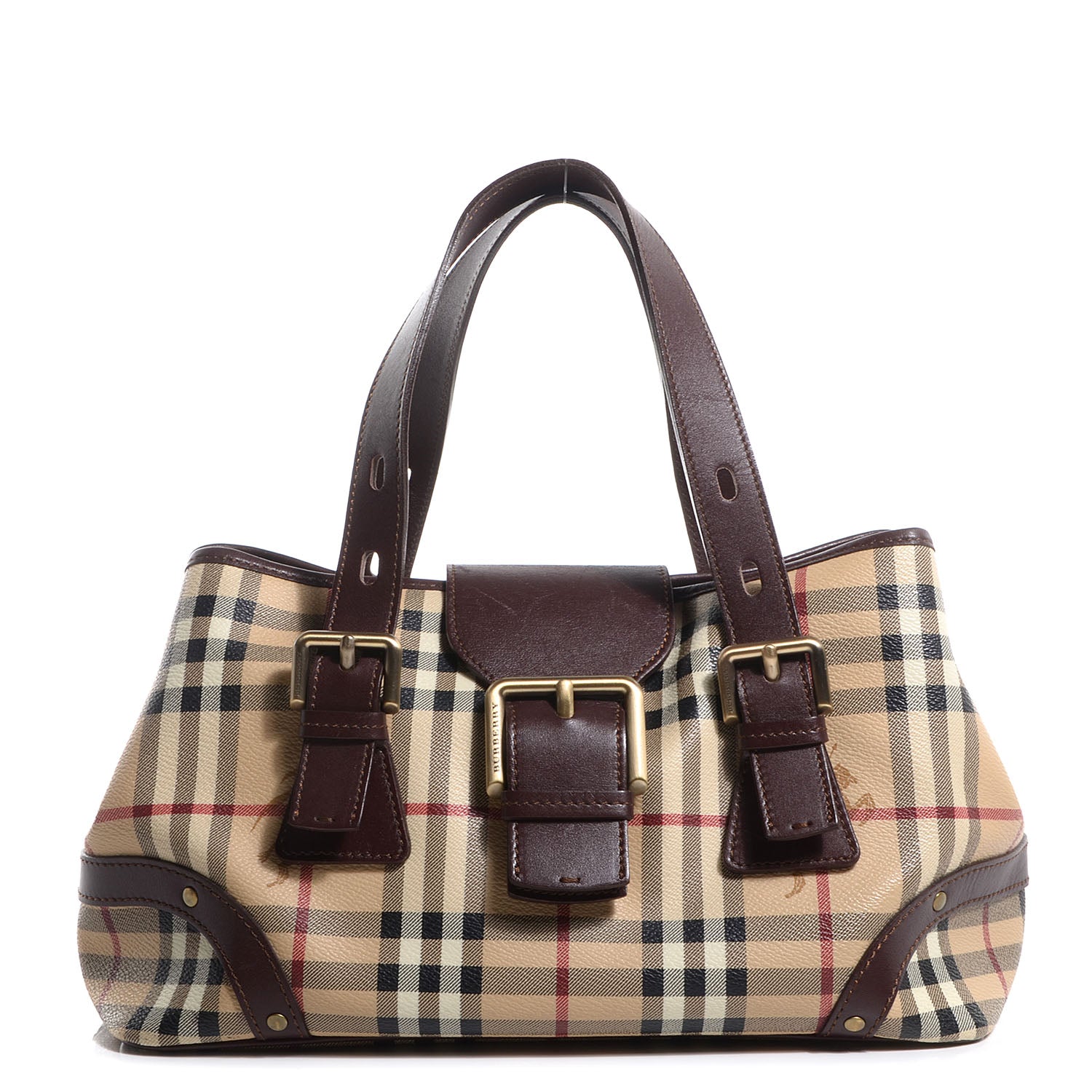 Burberry Haymarket Check Buckle Satchel 1 of 8