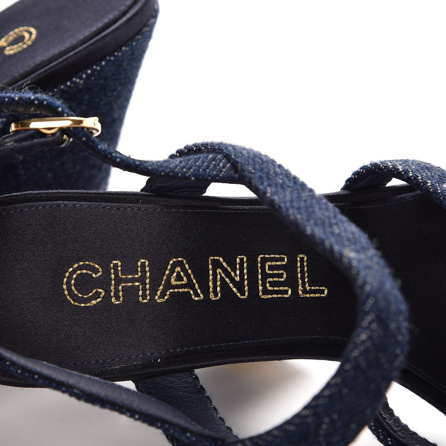 Chanel Denim Sandals 37 Dark Blue 7 of 10