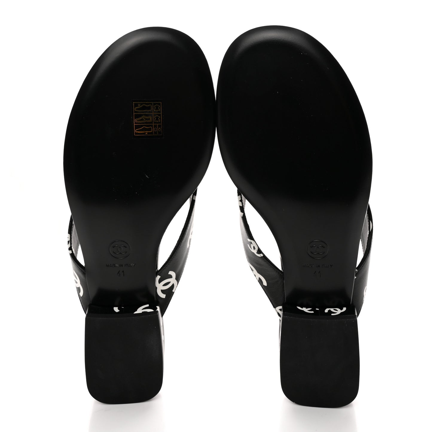 Printed Lambskin Coco Beach Thong Sandals 41 Black White