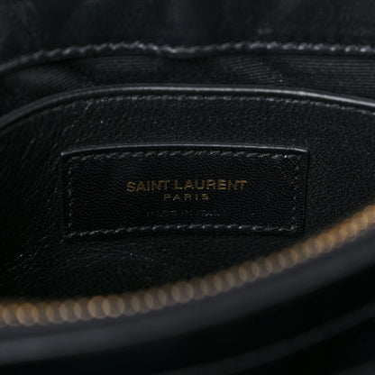 Saint Laurent Calfskin Y Quilted Monogram Small Loulou Chain Satchel Black 6 of 10