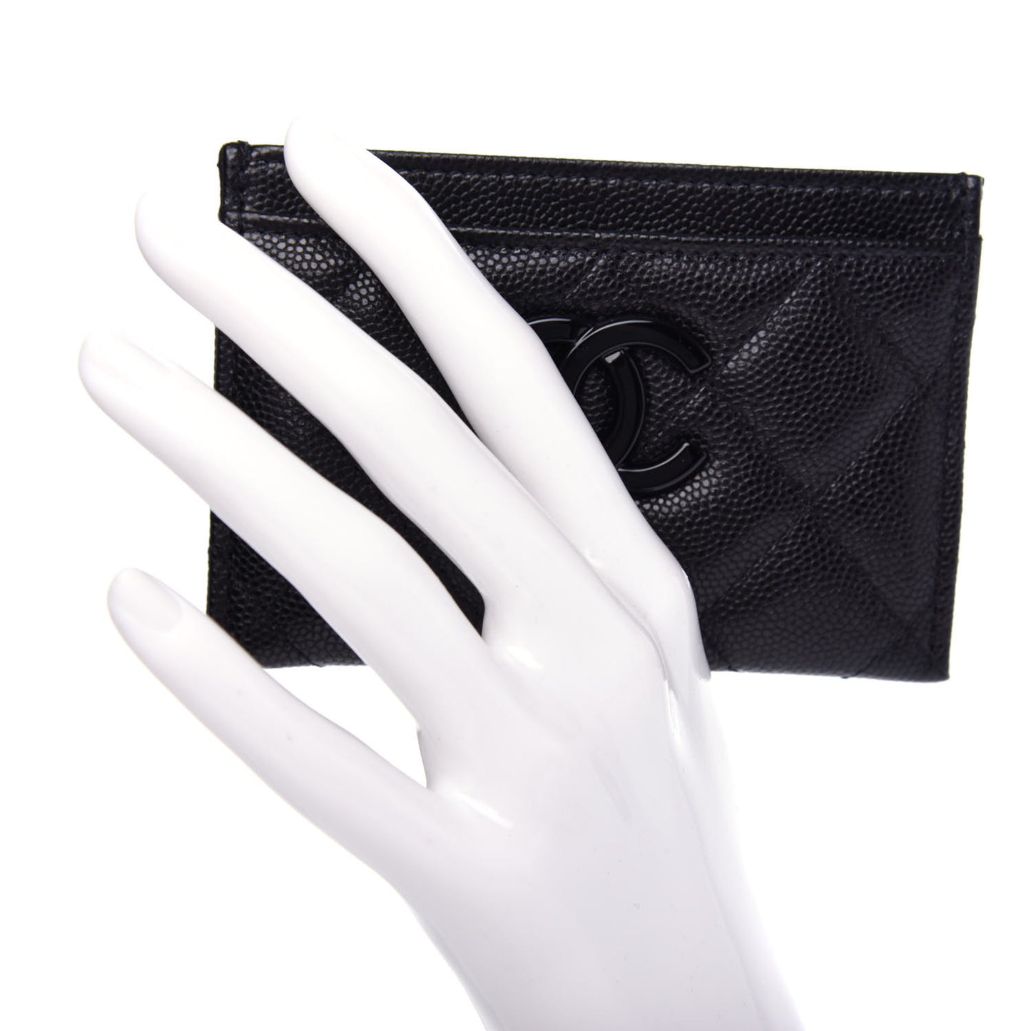 Caviar Quilted My Everything Card Holder Black