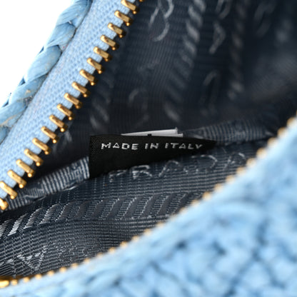 Prada Yarn Raffia Effect Crochet Re-Edition 2005 Shoulder Bag Celeste 7 of 11