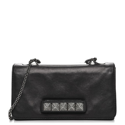 Valentino Garavani Nappa Crystal Encrusted Studs Va Va Voom Shoulder Bag Black 1 of 10