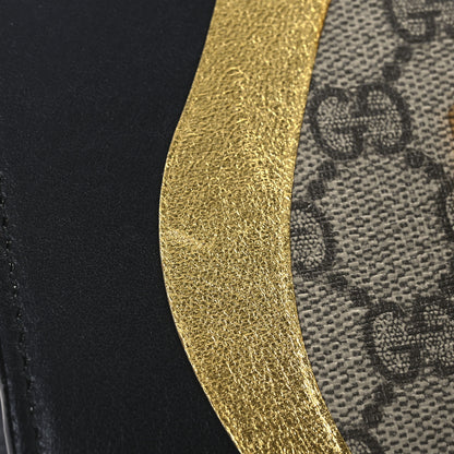 Gucci Calfskin GG Supreme Monogram Small Padlock Shoulder Bag Black Gold 13 of 14